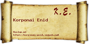 Korponai Enid névjegykártya